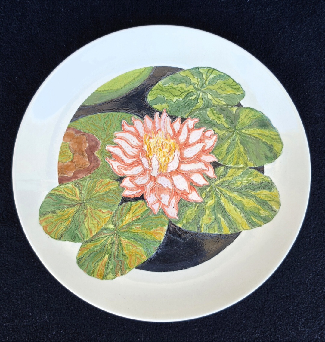 Plato nenúfar rosa